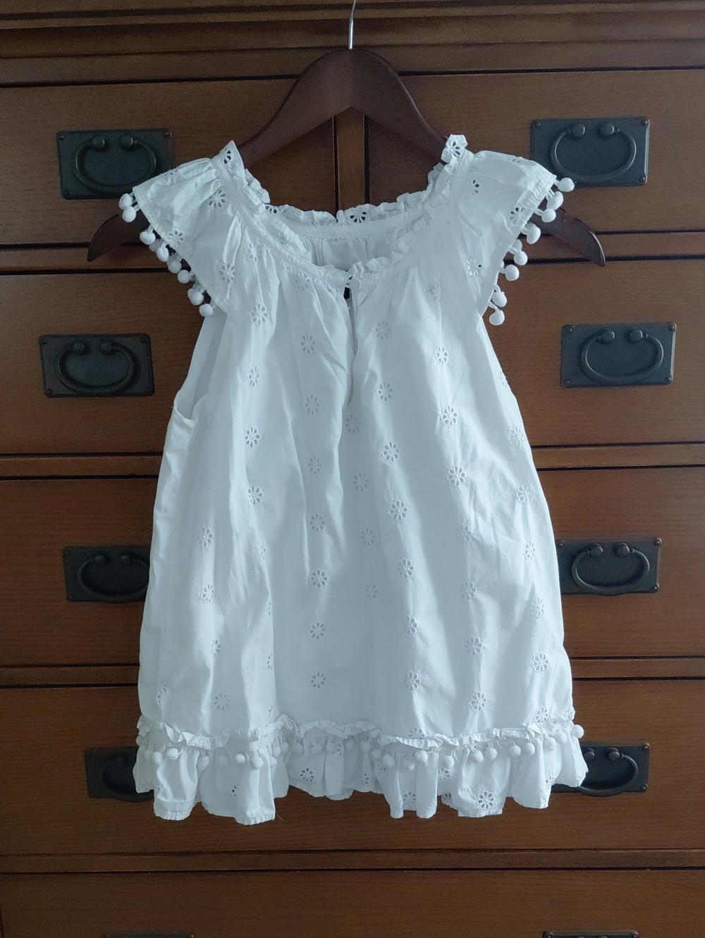 J.Crew Eyelet Pom Pom Top